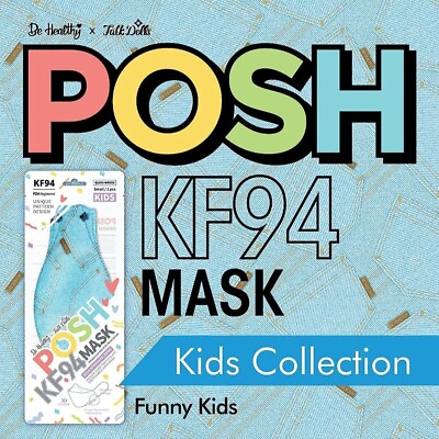 #ad Be Healthy Pack of 10 Posh KF94 Mask Funny Kids SMALL $15.95