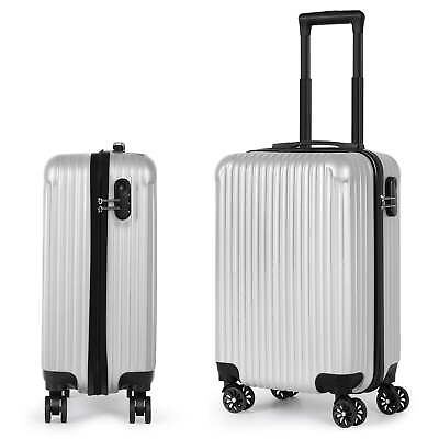 #ad 20quot; Hardside Suitcase ABS Spinner Luggage with Lock Vertical in Silver $24.57