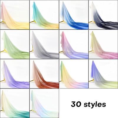 #ad Gradient Color Chiffon Fabric for Sewing Dance Dress Hanfu Scarf DIY Costumes $10.70