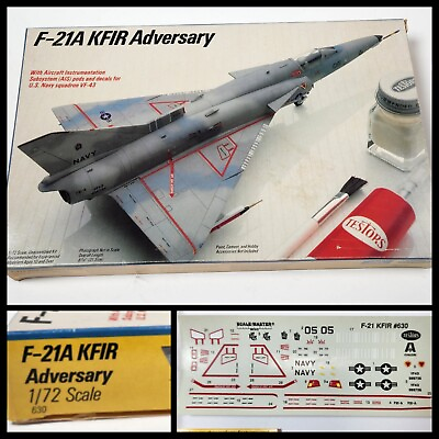 #ad Vtg Testors Italeri F 21A KFIR Adversary 630 1 72 FS UNBUILT Model Kit $18.69