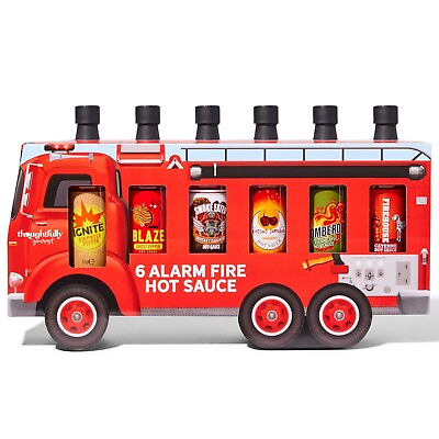 #ad Thoughtfully Gourmet Sound the Alarm Fire Truck Hot Sauce Gift Set of 6 $29.99