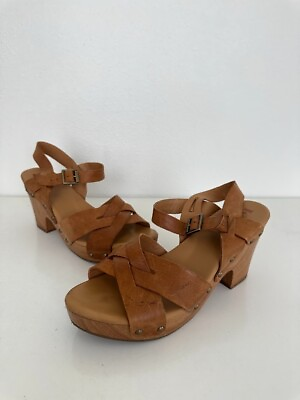 #ad Kork Ease Women#x27;s Bagley Platform Sandal Clogs Leather Brown Strappy Size 10 $44.88