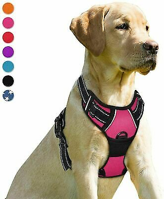 #ad Barkbay No Pull Dog Harness Front Clip Heavy Duty Reflective Pink XL $18.04