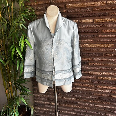#ad Doncaster Ice Blue Silver Brocade Formal Jacket and Tank $75.95