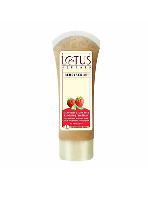 #ad Lotus Herbals Berry Scrub Strawberry And Aloe Vera Exfoliating Face Wash 120g $11.30