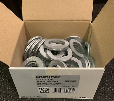 #ad Nord Lock NL30 50 Pairs Box 1 1 8” 30mm Steel Wedge Locking Washers Secure Bolt AU $60.00