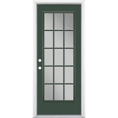 #ad ​Masonite 49980 Right Hand Inswing Painted Steel Front Exterior Door w Brickmold $849.95