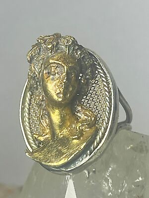 #ad Classical face size 7 ring three dimensional band sterling silver women $178.00