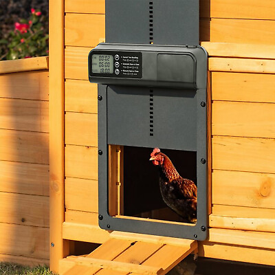 #ad Automatic Chicken Coop Door Waterproof with Timer Poultry Gate Hen House Black $29.99