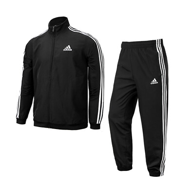 #ad Adidas 3 Stripes Woven Track Suit Men#x27;s Jacket Pants Casual Asia Fit NWT IC6750 $75.51