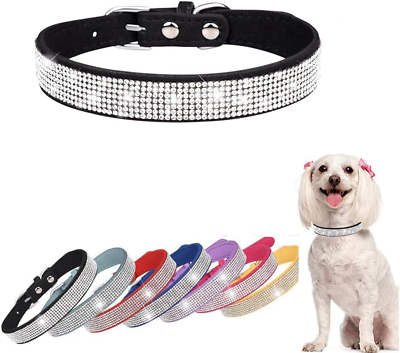 #ad Bling Dog Collar Rhinestone Dog Collars Cute Diamond Jewel Sparkle Fancy Leathe $19.99