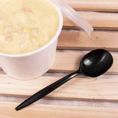 #ad #ad Karat PP Plastic Medium Weight Soup Spoons Bulk Box Black 1000 ct U2002B $24.00