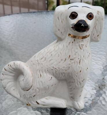 #ad Antique Porcelain Dog Doorstop – Heavy Porcelain – Great Glass Eyes – VGC $149.99