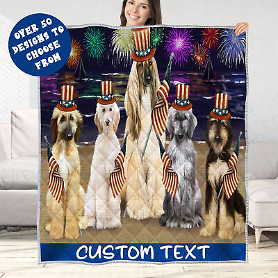 #ad #ad Afghan Hound Quilt Dog Bedding Personalized Bed Gift Many Designs NWT $54.99