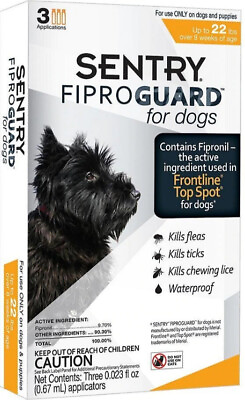 #ad Sentry FiproGuard Flea and Tick Control for Small Dogs 9 count 3 x 3 ct $34.46