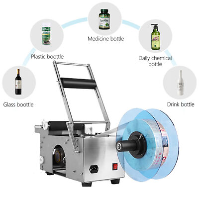 #ad MT 50 Semi Automatic Round Bottle Labeling Machine 110V Label Applicator Labeler $399.50
