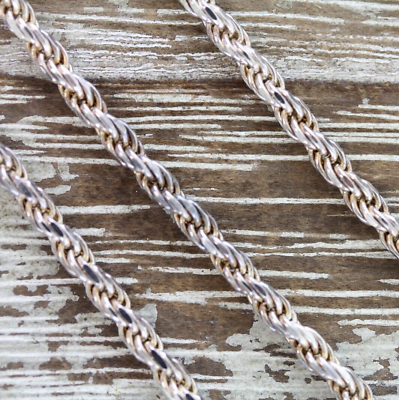 #ad VINTAGE ROPE STERLING SILVER 925 CHAIN LINK 300quot; NECKLACE LAYER CLASSIC $70.40