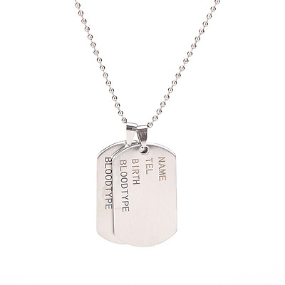 Stainless Steel Men Nameplate Military Style Dog Tags Chain Mens Pendant U MI $3.70