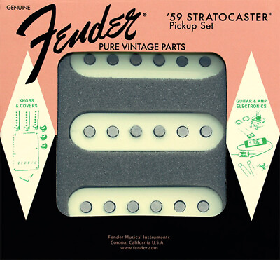 #ad #ad Genuine Fender Pure Vintage #x27;59 StratocasterGuitar Pickups Set AGED WHITE $199.99