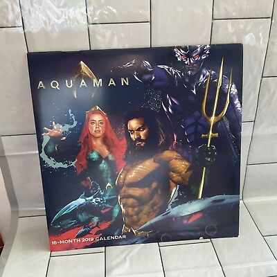 #ad DC Comics Aquaman Movie 16 Month 2019 Photo Mini Calendar $9.90