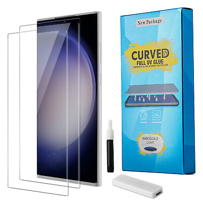#ad For Samsung Galaxy S23 Ultra UV Liquid Glue Full Tempered Glass Screen Protector $17.95