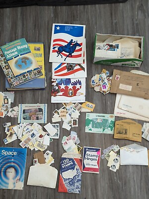 #ad Domestic And Foreign Stamp Collection Estate Lot Unsorted 100s Of Stamps $29.99