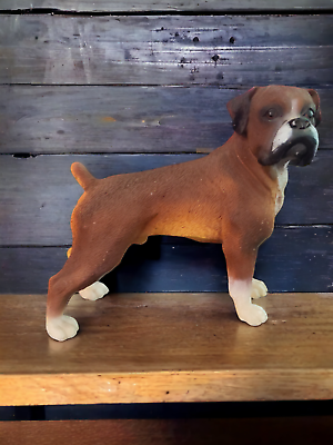 Vintage Resin Standing Male Boxer Dog Made in China Large 6quot; Tall $19.99
