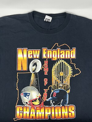 #ad Patriots Red Sox New England Home of Champions T Shirt $5.00