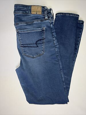 #ad American Eagle Womens Hi Rise Jegging Jeans sz 8 Stretch Distressed W30xL30 $17.49
