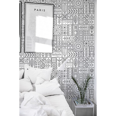 #ad Scandinavian Tiles Removable Light Soft Pattern Old Style Wall Mural $242.95