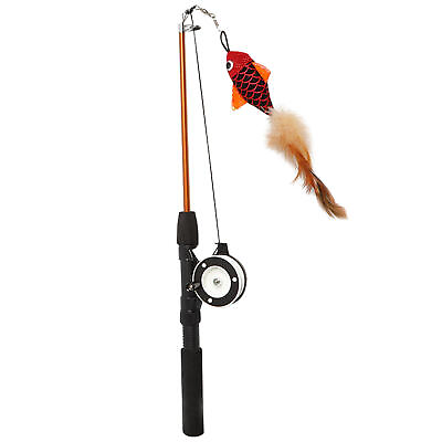 #ad Cat Teaser Toy Durable Funny Cat Stick Toy Flexible Cat Toy Fishing Pole Catnip $12.45