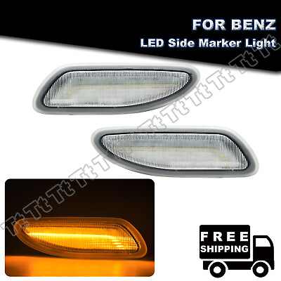 #ad For 01 07 Mercedes W203 C Class C230 C240 C280 C350 LED Front Side Marker Lights $39.59