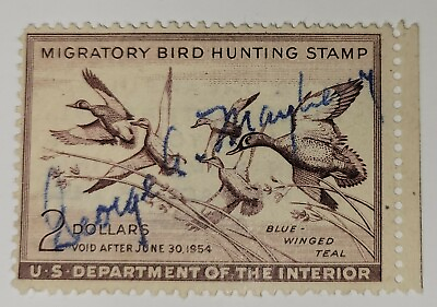 #ad US Stamp #RW20 Signed Duck Stamp SCV $15 $7.99
