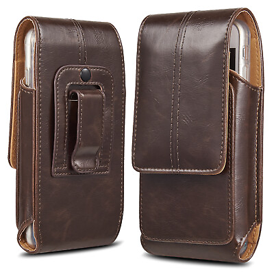 #ad Business Men Vertical Leather Cell Phone Pouch Case Holster Belt Loop Holder US $6.38