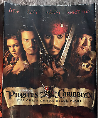 #ad Pirates of the Caribbean Curse of Black Pearl 50x21 Movie Poster DISNEY Premiere $32.85