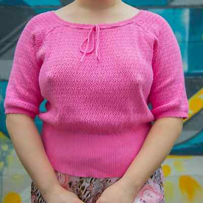 #ad Women#x27;s Pink Vintage Coquette Worthington Sweater $20.00