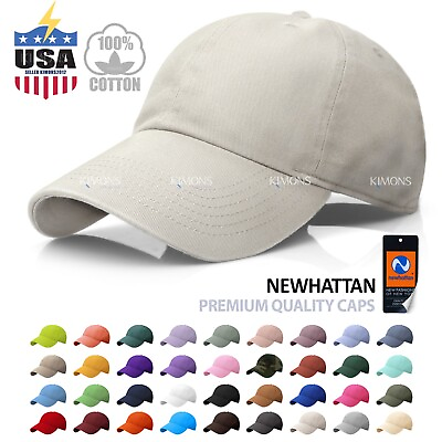 #ad #ad Cotton Baseball Cap Ball Dad Hat Adjustable Plain Solid Washed Men Washed PC $8.75