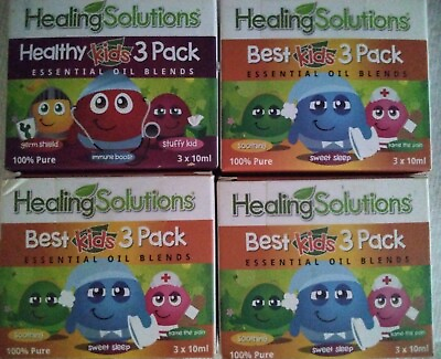 #ad Lot of 4 Best Kids 100% Pure Oil Healing Solutions 4 3 Pack NIB $28.00