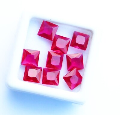 #ad Natural Ruby Size6x6x4mm 10Pcs Lot Burma Princess Shape Red Ruby Loose Gemstones $23.95