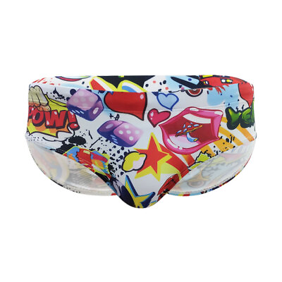 #ad Men#x27;s Comics Cartoon Swim Briefs Swimwear Swimsuit Bikini Surfboard Beach Shorts $9.40