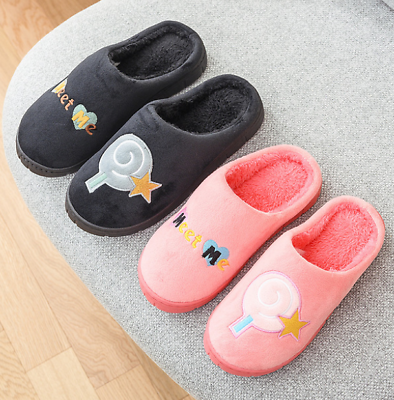 #ad Winter Warm Home Flats Couples Non Slip Soft Bottom Slippers Indoor Floor Cotton $10.01