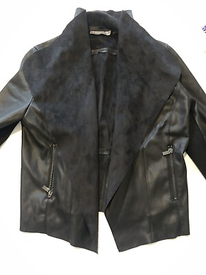 #ad Vintage BAGATELLE Black JACKET Zip Up 3 4 Sleeves Womens Sz Medium Motorcycle $14.99