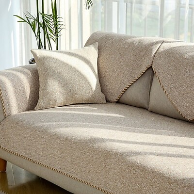 #ad Modern Sofa Cover Linen Woven Non slip Case Sofa Towel Couch Seater Sofa Cover $30.53