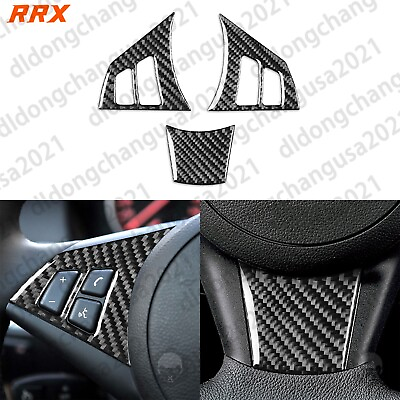 #ad Real Carbon Fiber Steering Wheel Panel Cover Trim For BMW 5 Series E60 2004 2010 $16.68