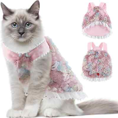 #ad Couner Cat Sweater DressFaux Fur Dog Coat for Puppy Girls Size LG $25.00