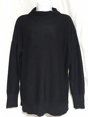 #ad Preston amp; York Black Medium Mock Neck Sweater Pullover Size M $15.76