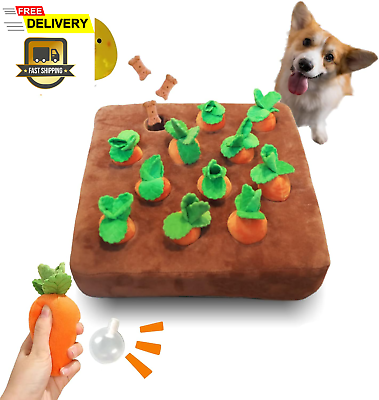 #ad Ifur 12 Squeaky Carrots Enrichment Dog Puzzle Toys Hide and Seek Carrot Farm Do $49.03