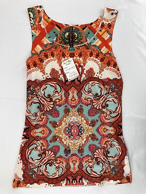 #ad Sienna Rose Womens Sleeveless Shirt Size Small Multicolor NWT $12.99