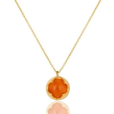 #ad PEACH MOONSTONE 925 STERLING SILVER PENDANT GOLD POLISH JEWELRY FOR CHRISTMAS C $27.66
