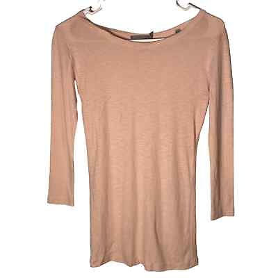 #ad Vince pink boatneck 3 4 sleeve cotton basic tee t shirt minimalist wardrobe sz S $22.00